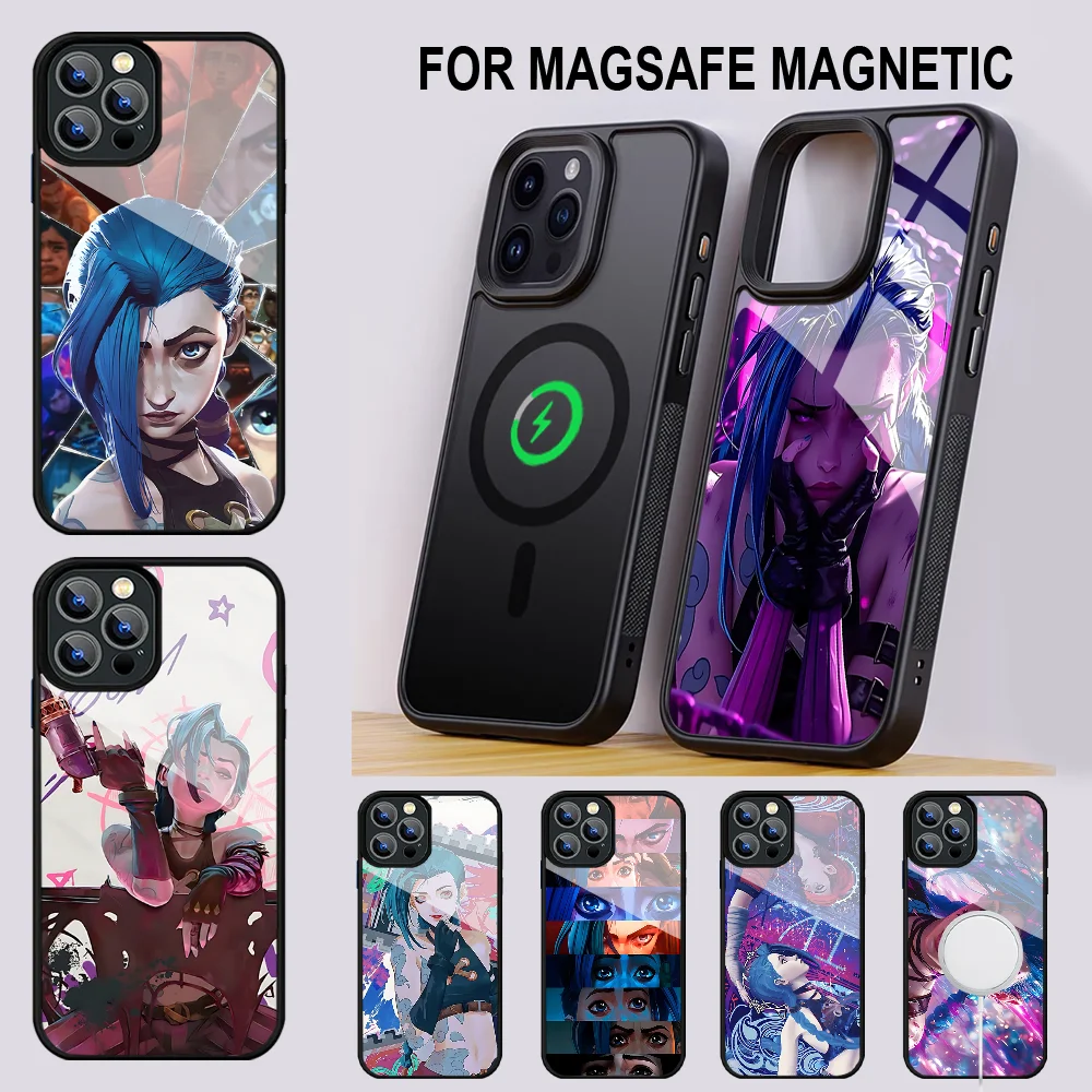 

Jinx Arcane Phone Case For IPhone 16 15 14 13 Pro Max 11 12 Mini Alex Mirror For Magsafe Wireless Charging Cover