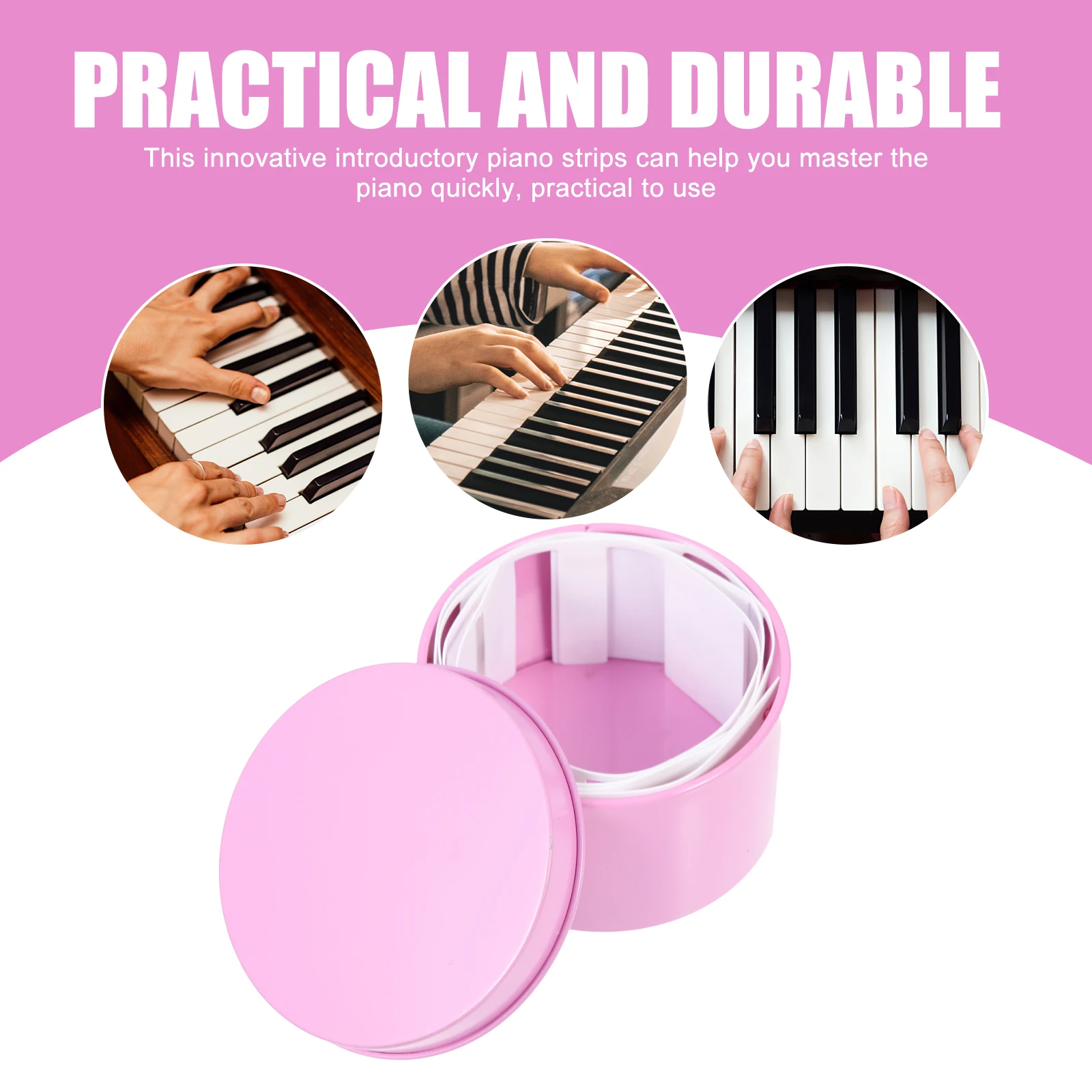 

Piano Sticker Stickers Key Strips Removable Keyboard Metal Notes Tags Child