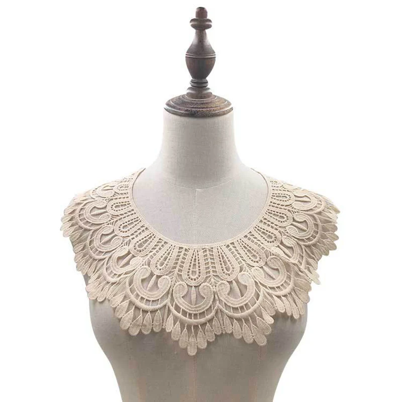 7 Colors High Quality Lace Fabric Embroidered Collar Applique Neckline DIY Bride Wedding Dress Decorative Sewing Supplies