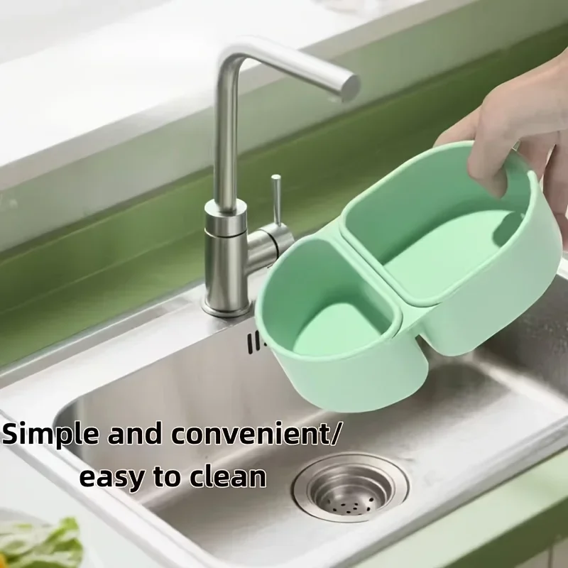 Silicone Snack Container with Lid, Reusable Double Compartment Food Storage Bento Box, Leak Proof Portable Lunch Box