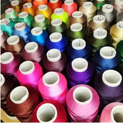 1800m Ice Silk Tassel Line 0.3mm Rayon Mercerized Flower Wrapped Woven Thread Cross Stitch DIY Handmade Material