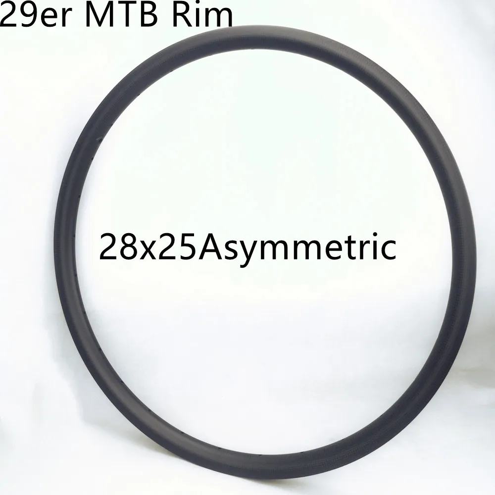 

300g Super Light Mtb Wheel Rim Carbon Mountain Rim Disc Bike rim 25x28mm Wide 29er XC Mtb Carbon Bicycle Rim Asymmetric Tubeless