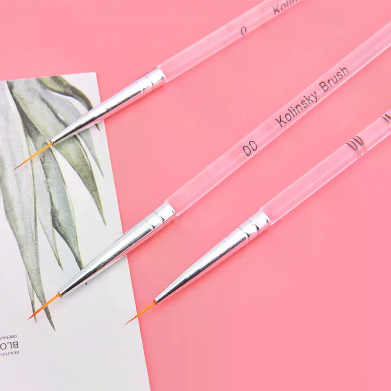 /YOV/Nail Art Drawing Striping Liner Pen Brush DIY Painting Lines Set Manicure 3pcs