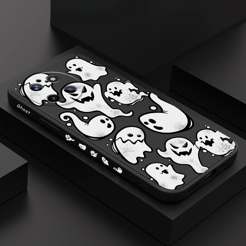 

Grey Ghost Phone Case For OPPO Realme 11 10 9 9i 8 8i 7 Pro Plus C35 C21Y C25Y C25 4G 5G Liquid Silicone Cover