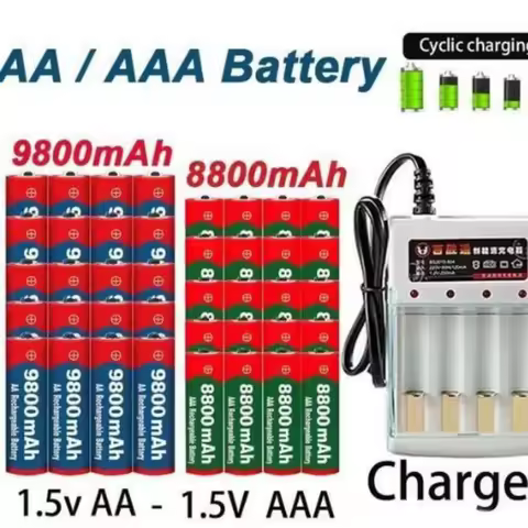 NEW 8800mAh/9800mAh Rechargeable Battery AA/AAA Alkalinity Battery 1.5V AA/AAA Battery for Clocks Mice Computers Toys So on