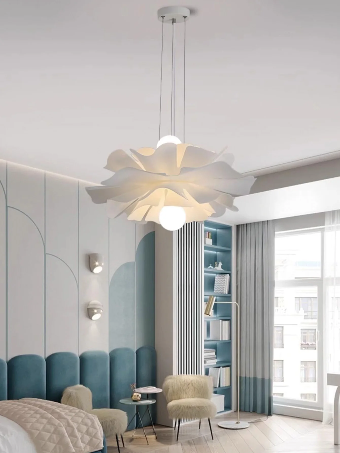 

Modern floral pendant light made of acrylic LED lighting for living room lighting and hallway ambient lighting