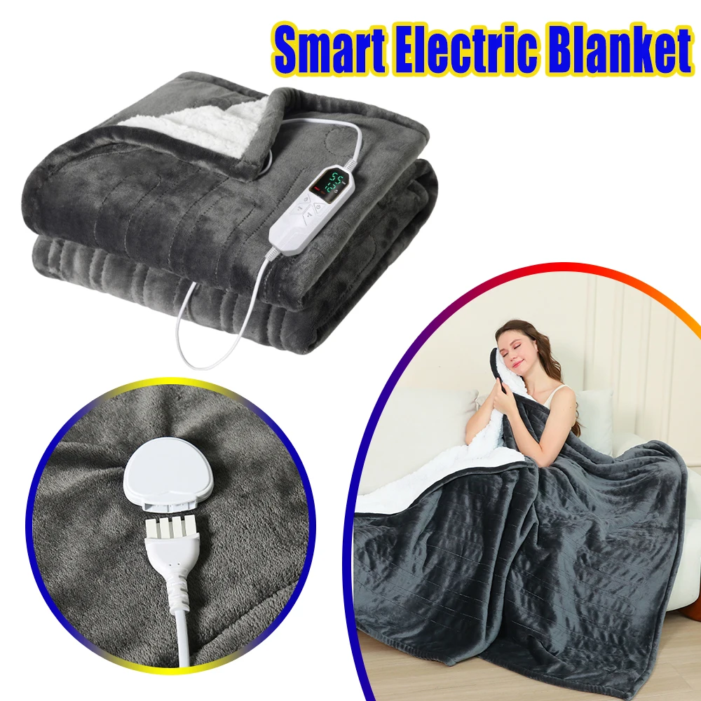 

80x140cm Auto Power Off Heated Blanket Smart Thermostat Machine Washable Electric Warming Blanket For Single Bed Winter Heating