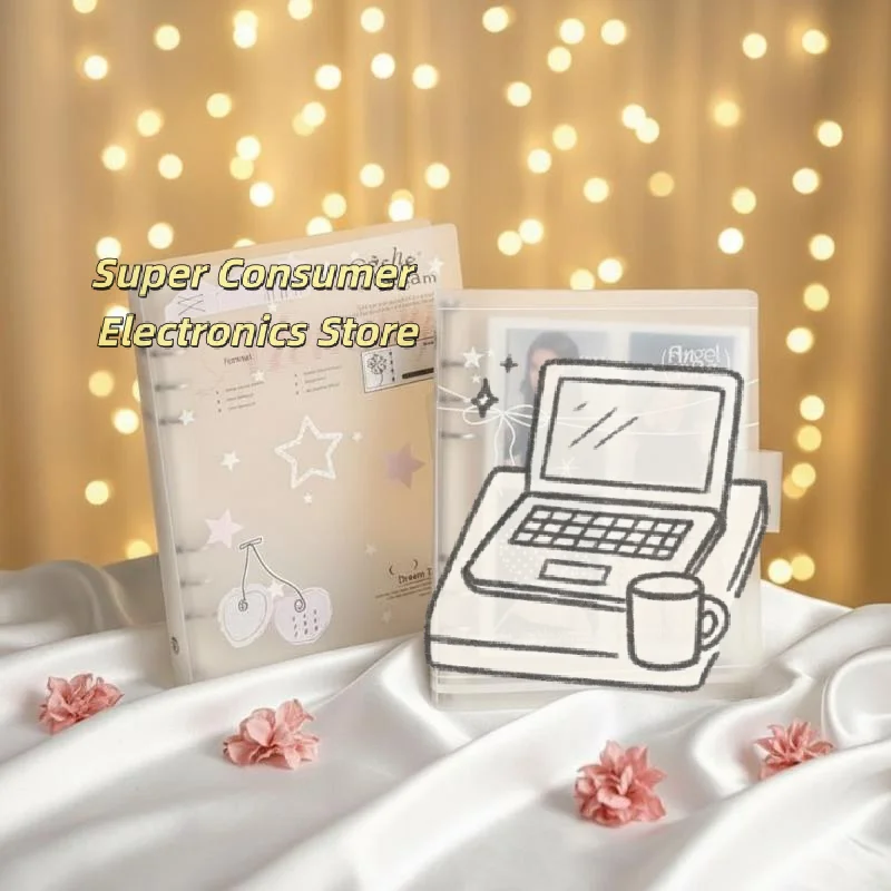 Scrub PP Loose-Leaf Ring Binder 1/10Pcs Ins Style Notebook Organizer for Daily Journaling School Office Use