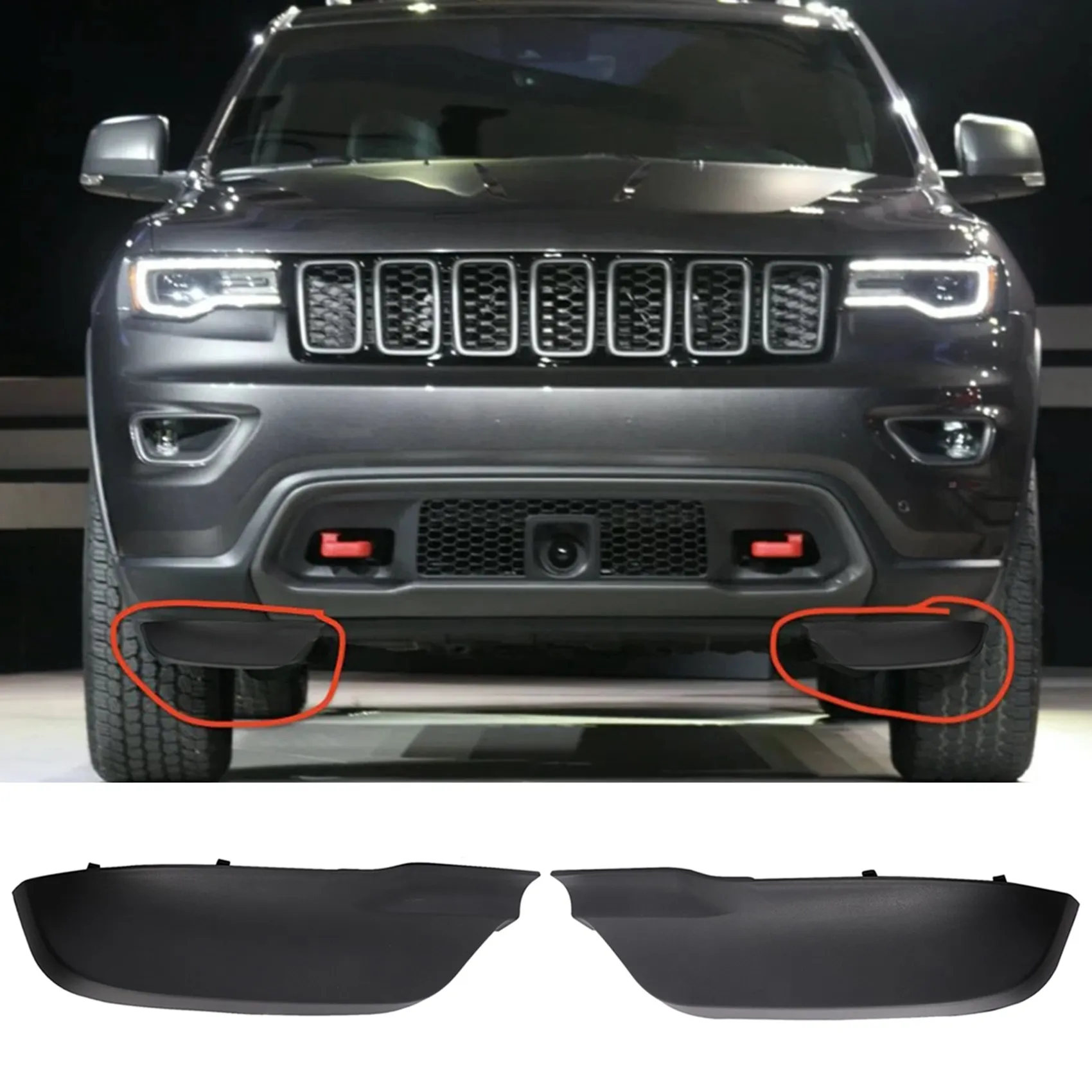 Front Bumper Cover Spacer Panel R/H & L/H Spat Filler for 2014-2020 Jeep Grand Cherokee 68143096AC 68143097AC