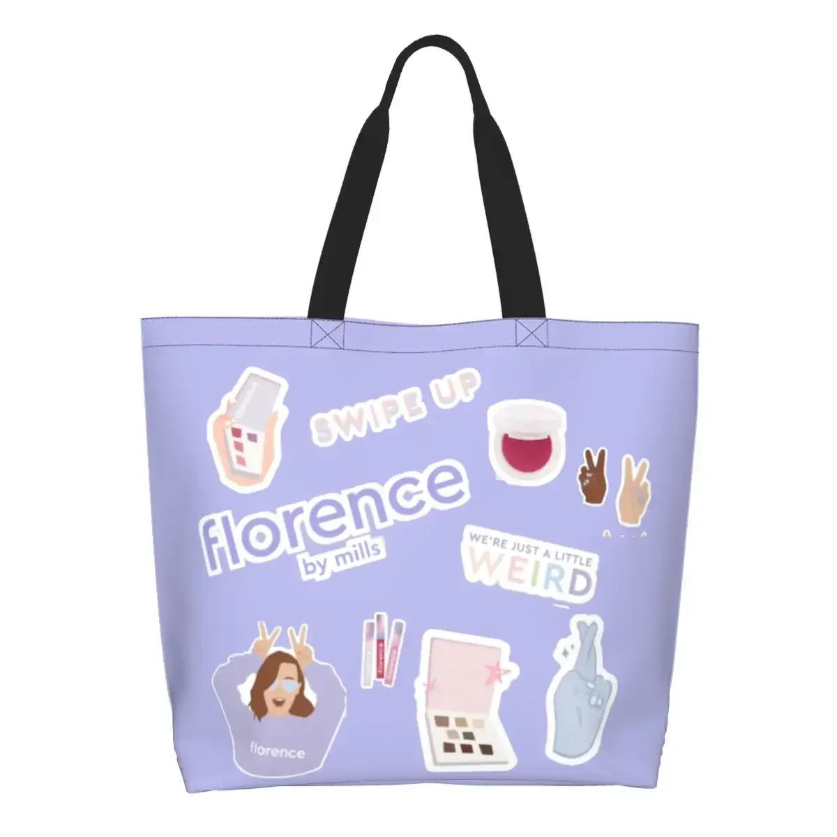 Kawaii Florence By Mills Shopping Tote Bag Reusable Canvas Groceries Shoulder Shopper Bag