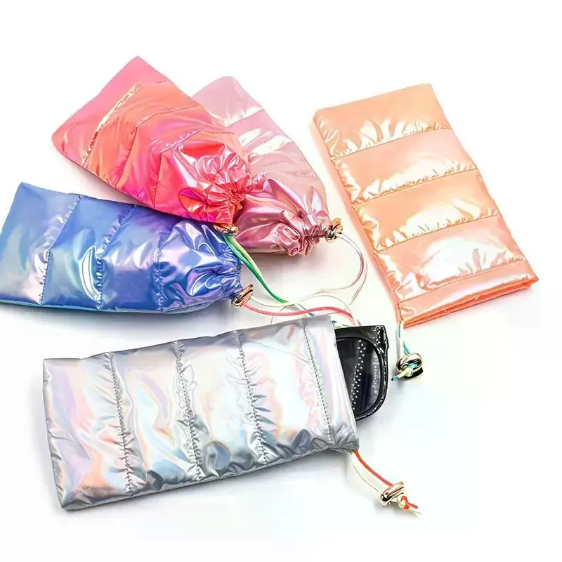 Portable Drawstring Eyeglass Storage Bag Down Cotton Eyeglass Case Mobile Phone Storage Bag Perfect For Daily Travel