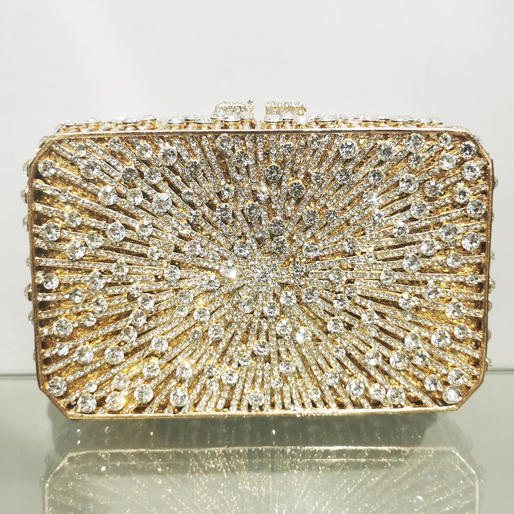 Silver/White Rhinestone Evening Clutches Diamond Wedding Bridal Purses Women Phone Chain Crystal Handbags New Arrival Purses