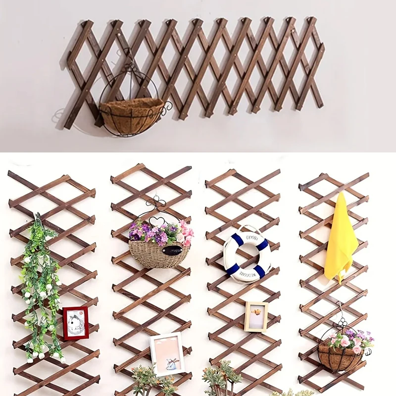 1PC Wooden Trellis Garden Fence Climbing Air Plants Support Lattice Vertical Rack Wall Hanging Frame Fence Garden Balcony Deocor