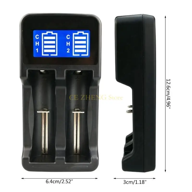E56B 18650 26650 NIMH/NICD 충전식 배터리 용 배터리 충전기 듀얼 슬롯 LCD
