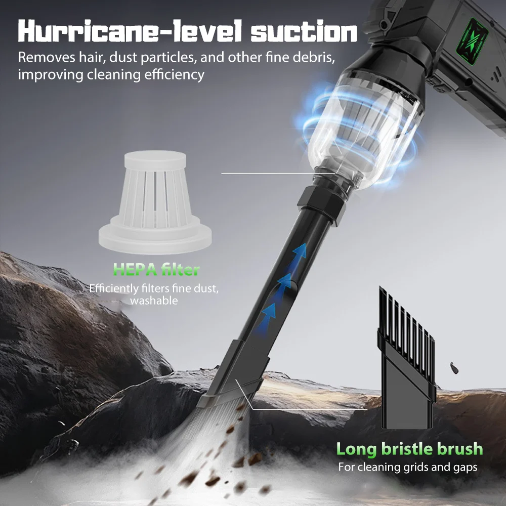 مروحة عنيفة قوية 990000 دورة في الدقيقة منفاخ هواء توربو مع بنك طاقة منفاخ توربو عالي السرعة بدون فرش مع إضاءة LED #6