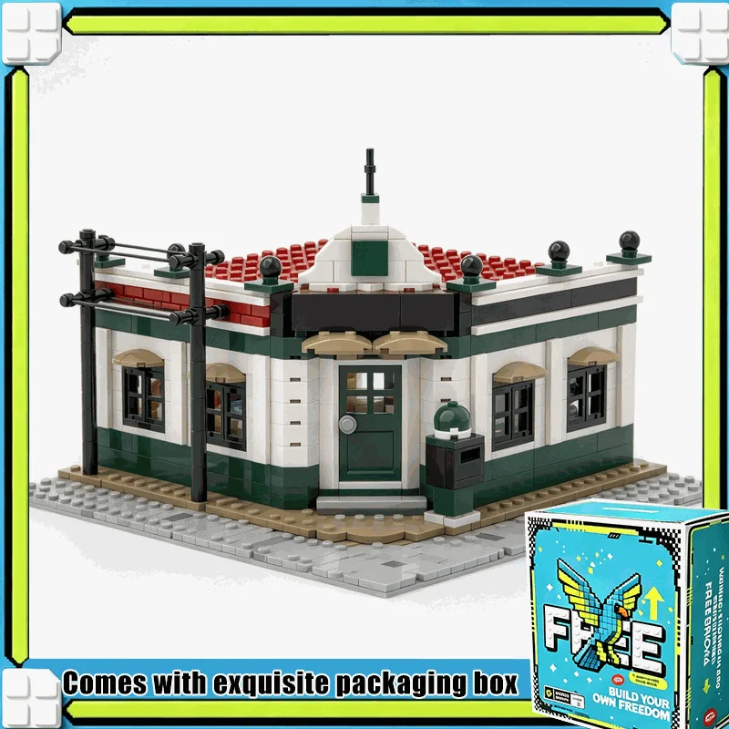 1059PCS Shanghai Old Post Office Street Model Modular Building Blocks Custom Puzzle DIY Assembly Educational Toy Gift Decor