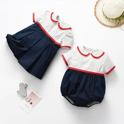 Children Spanish Clothes Baby Boy Romper Toddler Girls Dress Summer Kids Boutique Outfits Brother Sister Matching Clothing