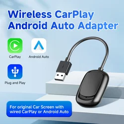 TIMEKNOW-adaptador inalámbrico CarPlay para coche, Dongle USB 2 en 1 con cable, Android, para VW, Toyota, Audi, Skoda y Audi