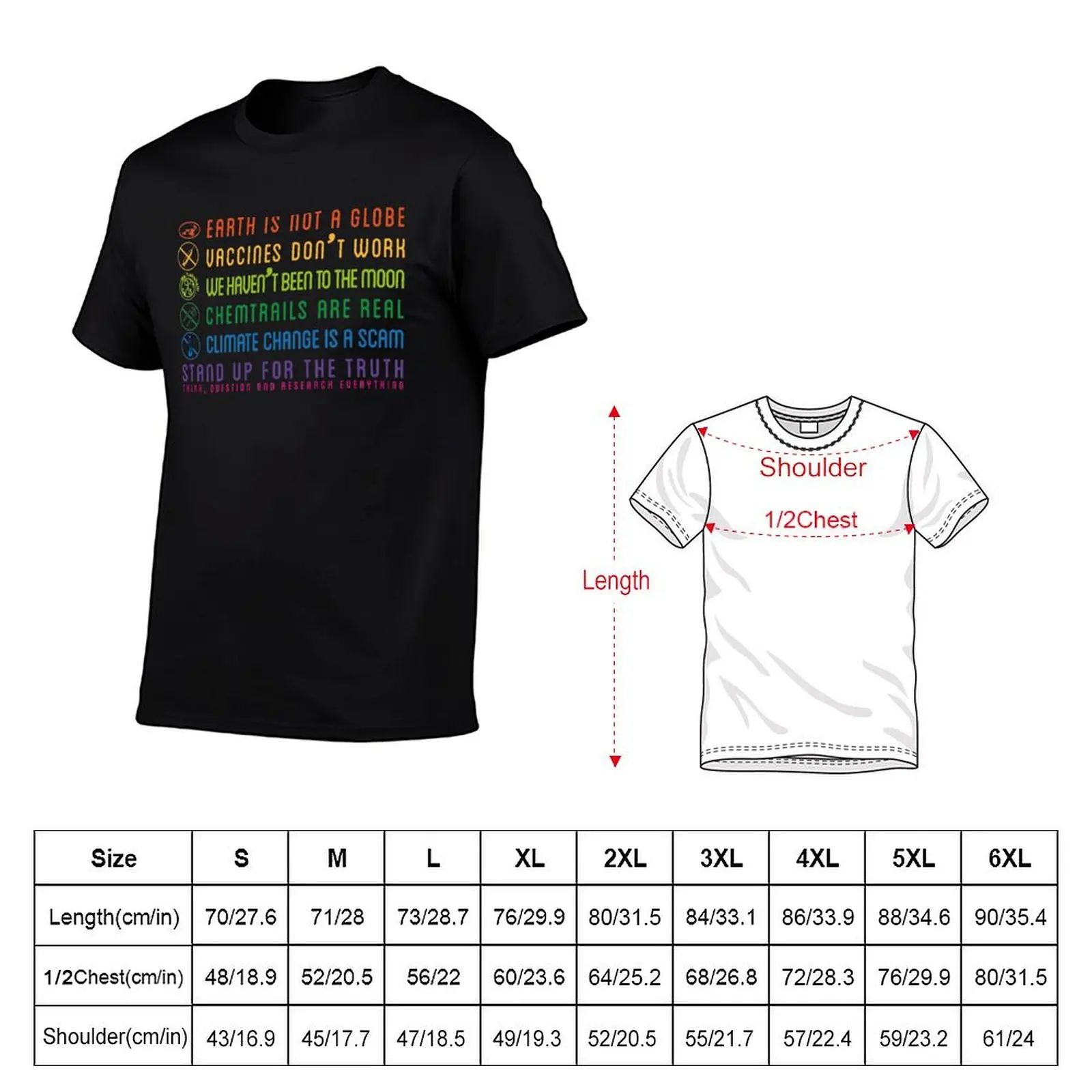 THINK, QUESTION, RESEARCH T-Shirt Stain Resistant Casual Tee