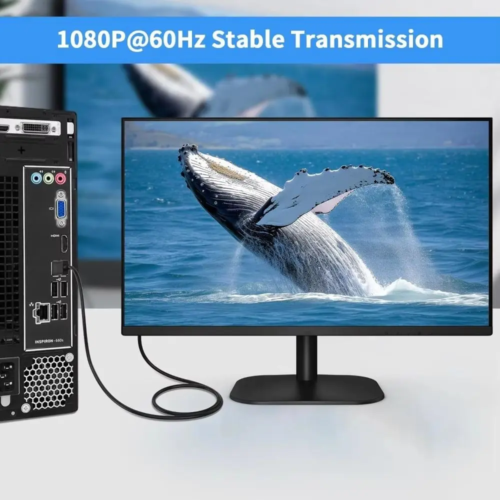 

Подключение кабеля DP-VGA Удлинительный кабель «папа-папа» Адаптер DisplayPort-VGA 1080P 24+1-контактный преобразовательный HD-видеокабель