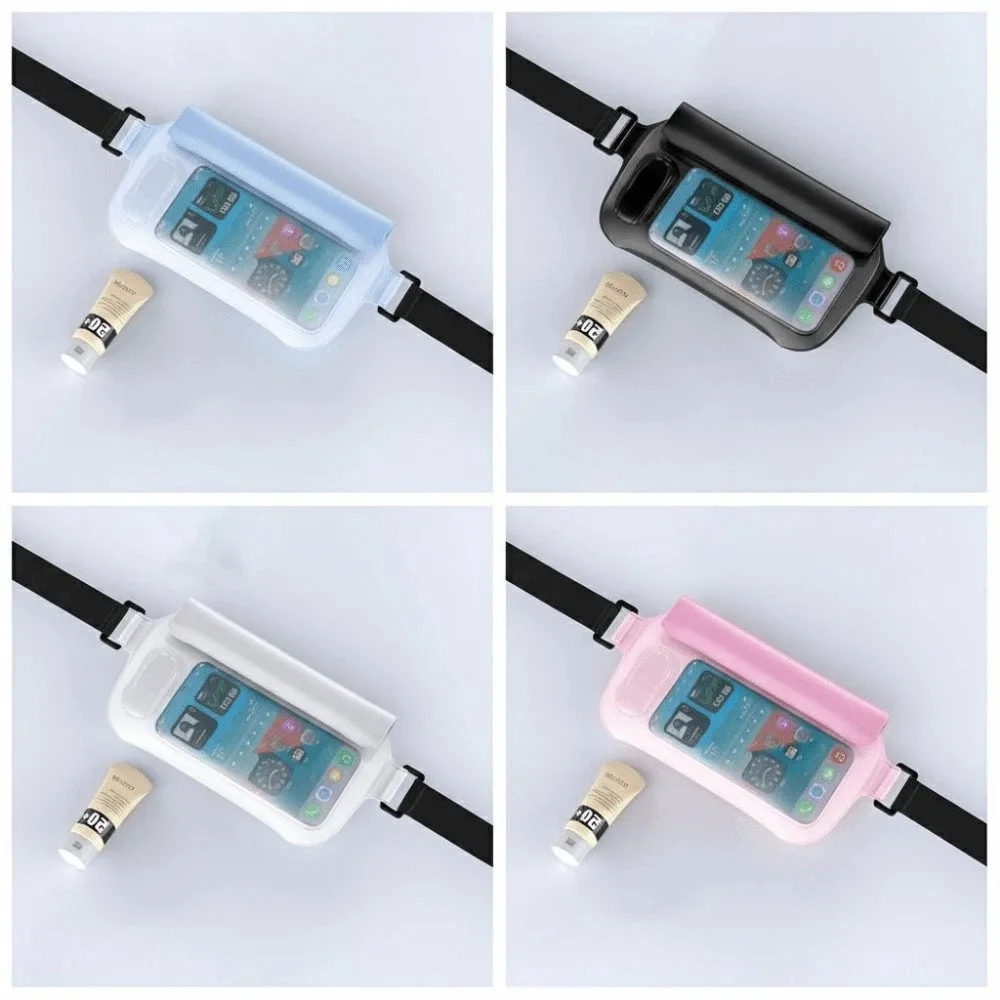 PVC Waterproof Phone Bag Lanyard Sealed Transparent Waist Bag Touch Screen Phone Protector Pouch Swimming Storage Bag Underwater