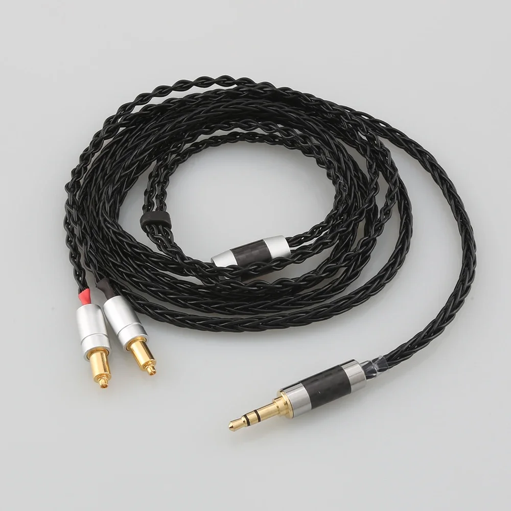 Audiocrast 2.5MM/3.5MM/4.4MM/XLR male 8 Core 7N OCC Black Braided Earphone Cable For Shure SRH1540 SRH1840 SRH1440 Headphone