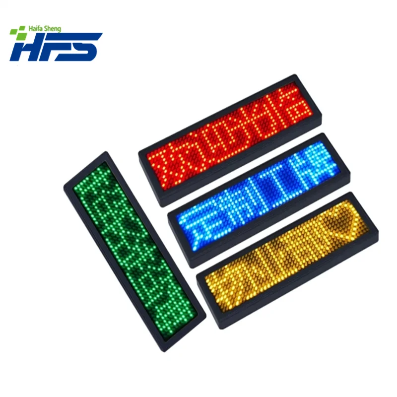 Programável LED Digital Badge, DIY, Recarregável, Rolling Message, Nome, 15 Idiomas Módulo