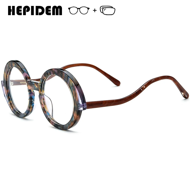 

HEPIDEM прогрессивные очки по рецепту, фотохромные очки для близорукости с оптическими линзами, женские ацетатные большие круглые очки 9354