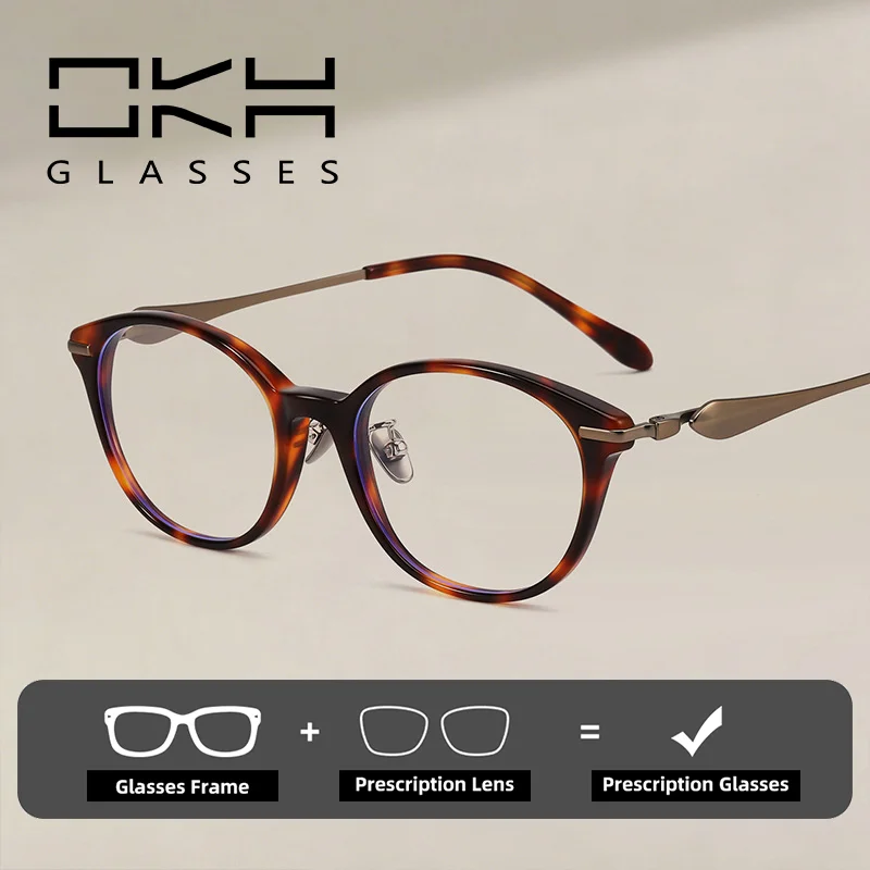 

OKH осенние и зимние модели японских ретро-текстуров в ацетатной оправе, очки для близорукости, женские и мужские очки по рецепту для чтения