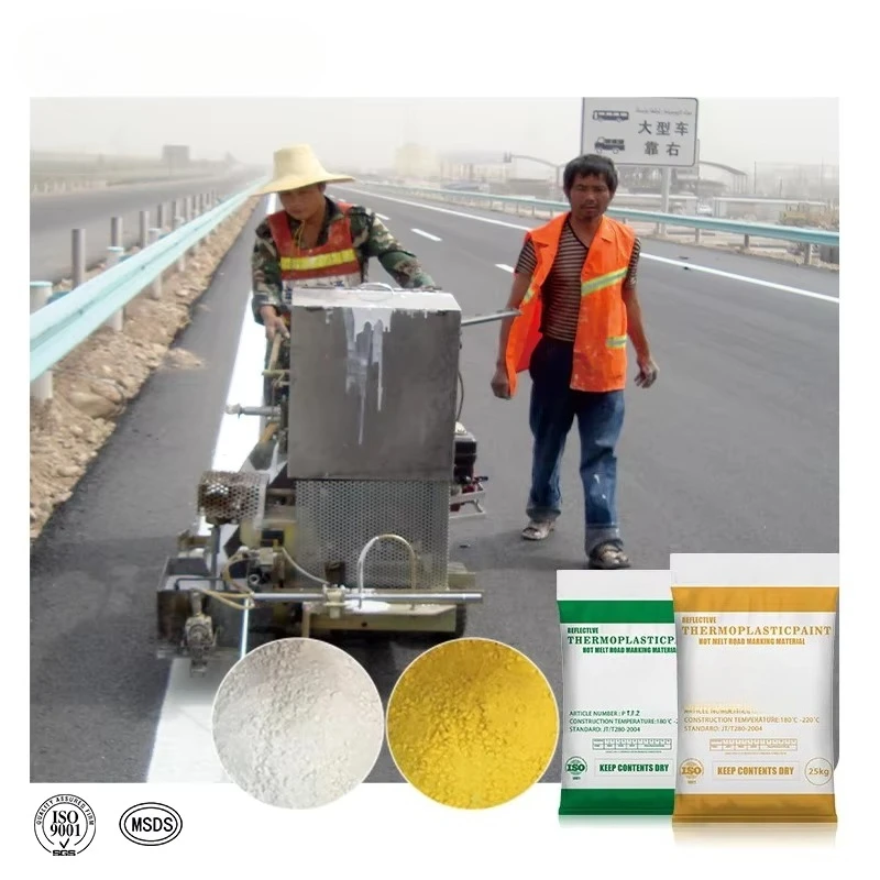 Reflection Strong Wear Resistance Coating Thermoplastic Hot Melt Road Marking Paint White Yellow 25kg/bag High Dirty Pick-up