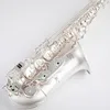 Neue Ankunft Alto Eb Tune Saxophon Messing Versilbert Sax E Flache Musikinstrument Mit Nylon Fall Mundstück 1