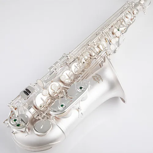 Neue Ankunft Alto Eb Tune Saxophon Messing Versilbert Sax E Flache Musikinstrument Mit Nylon Fall Mundstück