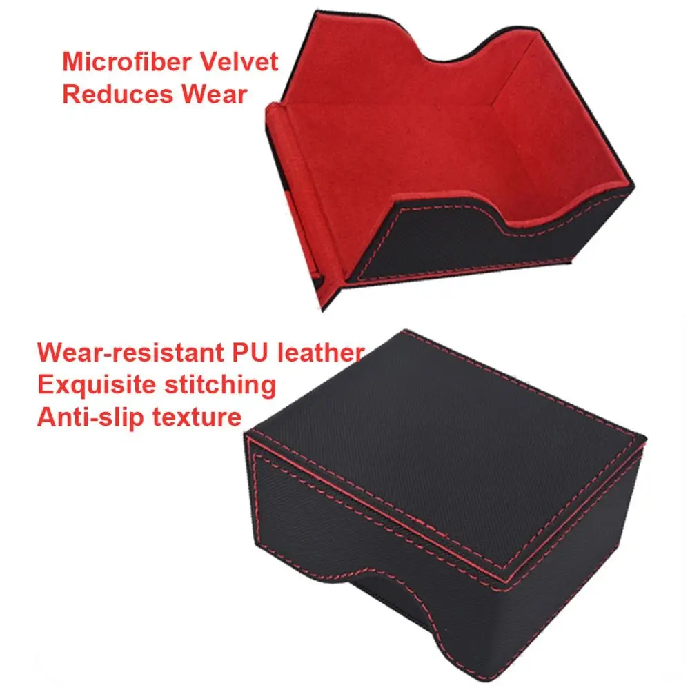 Portable Foldable Dice Roller Tower with Bag PU Leather Dice Tray Special Design Convenient Dices Box for RPG Table Top Gaming