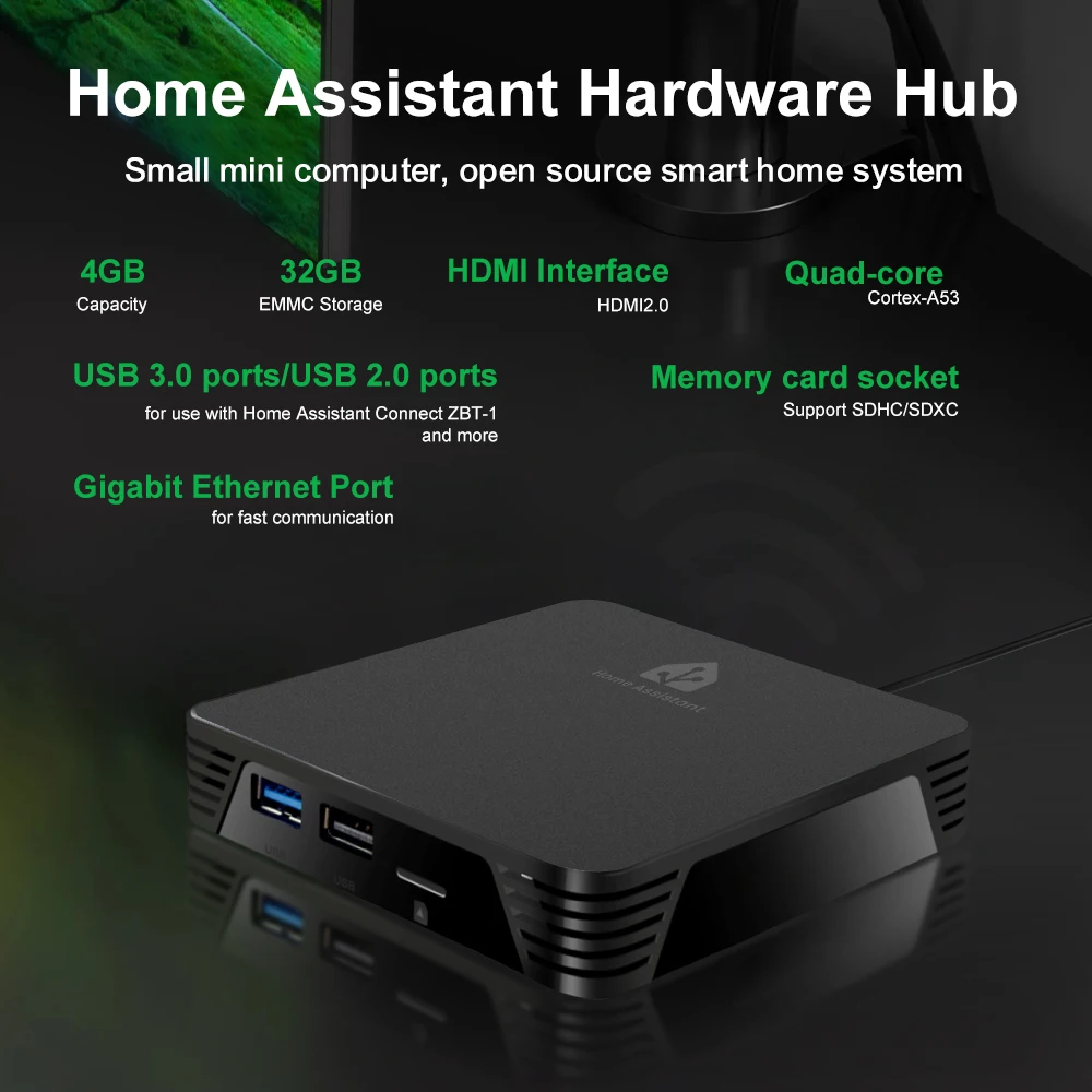 AVATTO Home Assistant Box 4G Plus 32G USB 3.0/2.0 Ports Quad-core Cortex-A53 Smart Home Automation Support ZigBee2MQTT ZHA