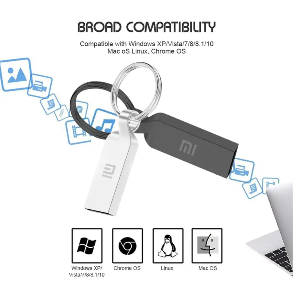 XIAOMI-Clé USB 3.0 haute vitesse, clé USB en métal, clé USB portable, mémoire de type C, 2 To, 1 To, 512 Go, 256 Go