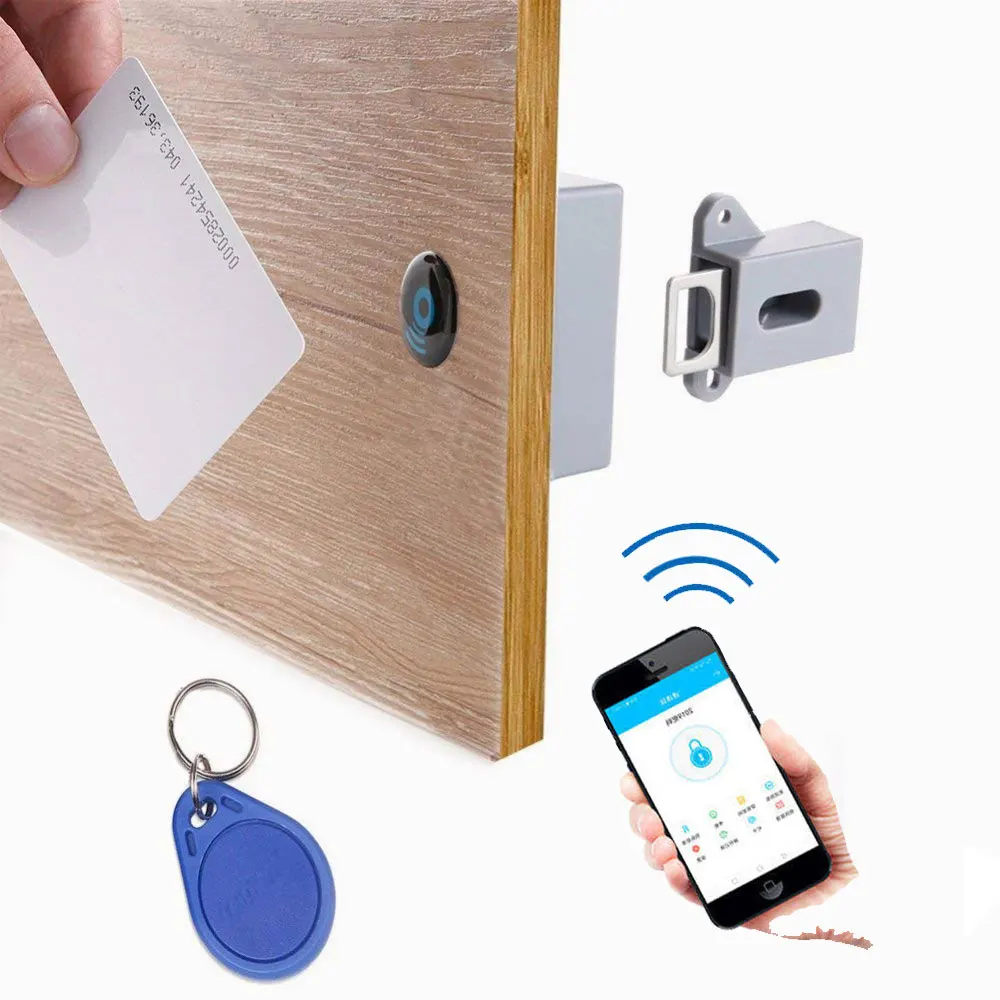 Imagem -06 - Invisível Sensor t3 Rfid Escondido Segurança Gabinete Bloqueio Abertura Livre Inteligente ic Card Sensor Locker Wardrobe Cabinet Drawer Door Lock