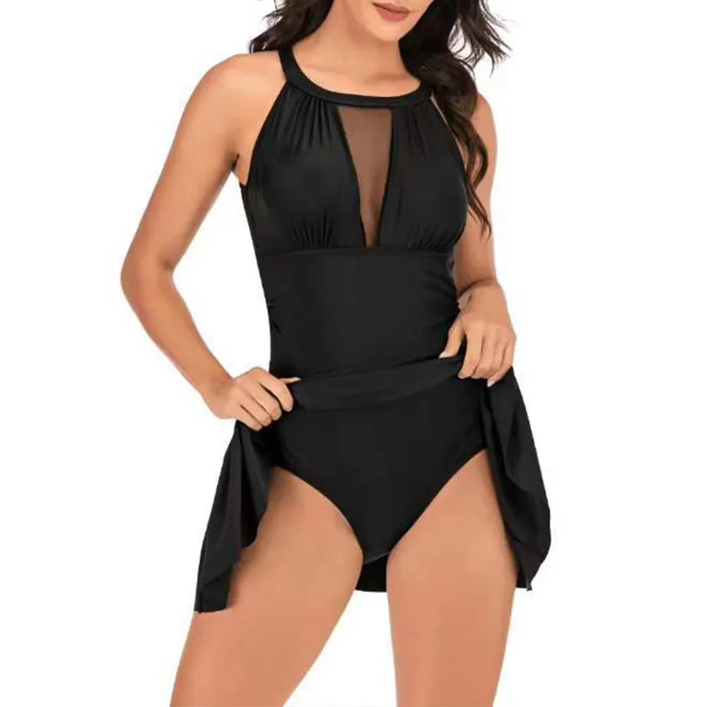 Badeanzüge für Damen 2025, Badekleid, Damen-Badeanzüge, Badeanzüge, Schwimmrock, einteiliger Badeanzug, Bauchkontrolle