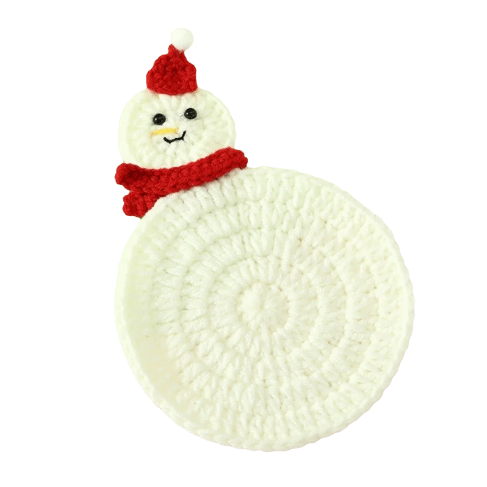 Handmade Christmas Crochet Coaster Santa Claus Christmas Tree Knitted Drink Coaster Gingerbread Man Yarn Cup Mat Christmas Decor