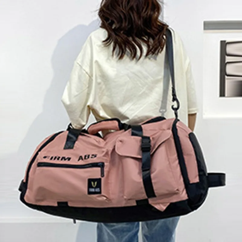 Bolso de viaje para mujer, bolsa de hombro de gran capacidad, impermeable, de nailon, para deportes, gimnasio, bandolera