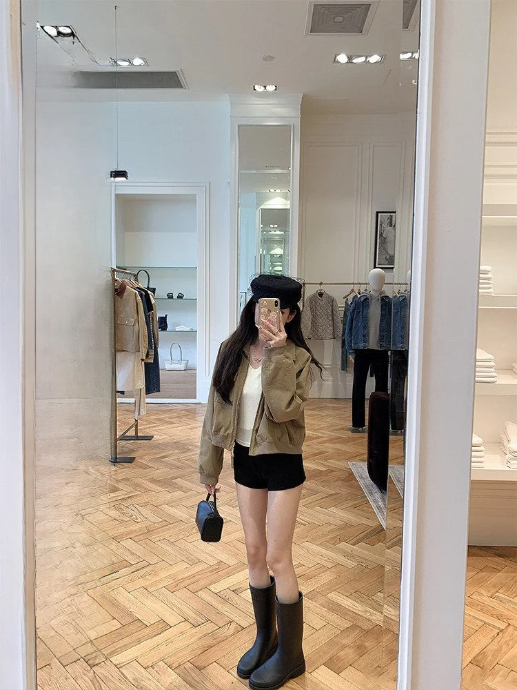 

Женская джинсовая куртка Lovesi Girl Denim Spring Miu Danning, свободного кроя, из хлопка, с длинными рукавами, на молнии, цветная