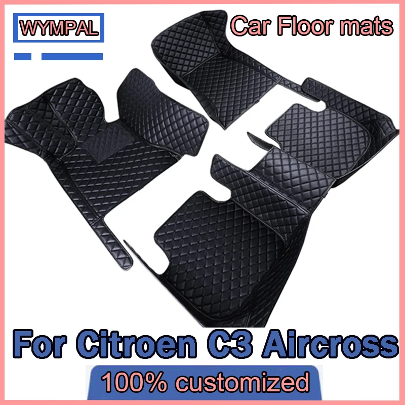 Car Floor Mats For Citroen C3 Aircross 2018 2019 2020 2021 Carpet for car Carpets Interior Parts Leather Mat Car Accessories