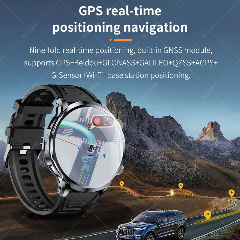 4g rede relógio inteligente 1.95 polegadas 3d cartão sim google play download app câmera dupla gps wifi nfc chamada android masculino feminino smartwatch