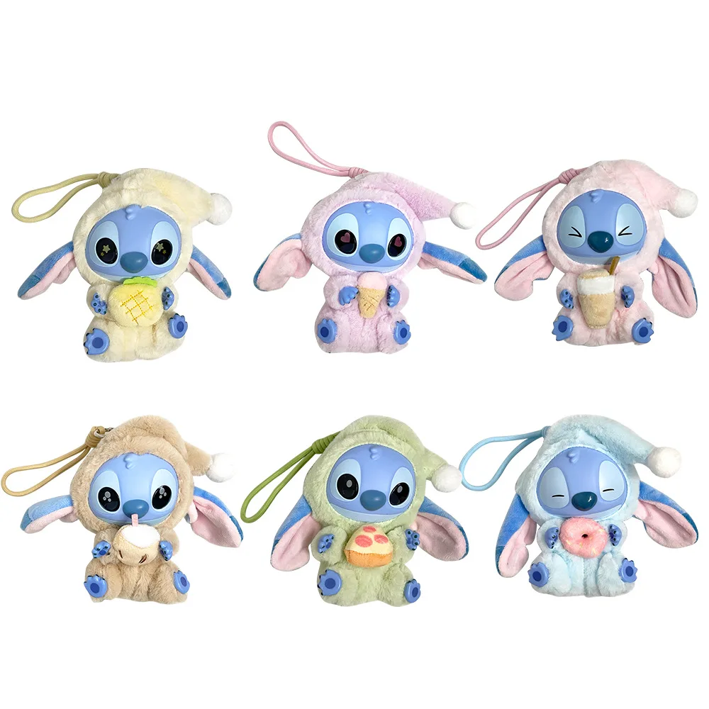 Anime Stitch Eat Something Before Sleep Series Blind Box Plush Dolls Pendant Cute Doll Ornament Gifts Mystery Box Surprise Toys