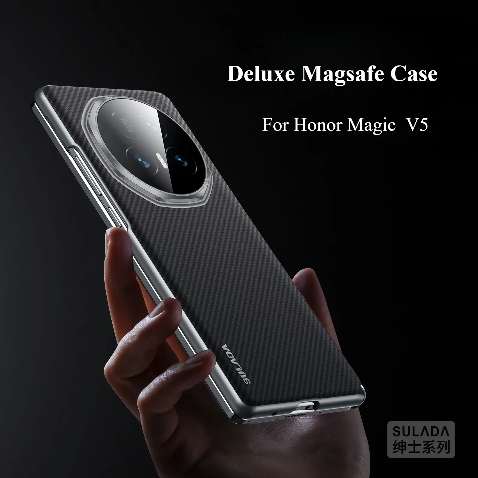 Etui Honor Magic V5 Luksusowe Kevlarowe Magnetyczne Plecki Magsafe Etui Honor Magic V 5 Skórzane Odporne na Wstrząsy Bumper Funda — zdjęcie produktu 2