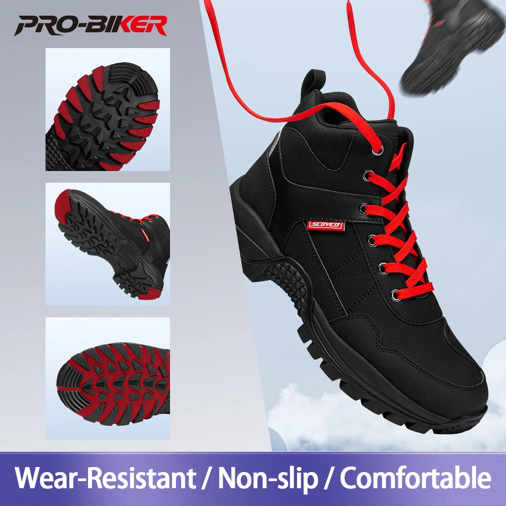 

Мужские мотоциклетные ботинки Four Seasons, водонепроницаемые, противоскользящие, для мотокросса, гоночные, внедорожные, износостойкие