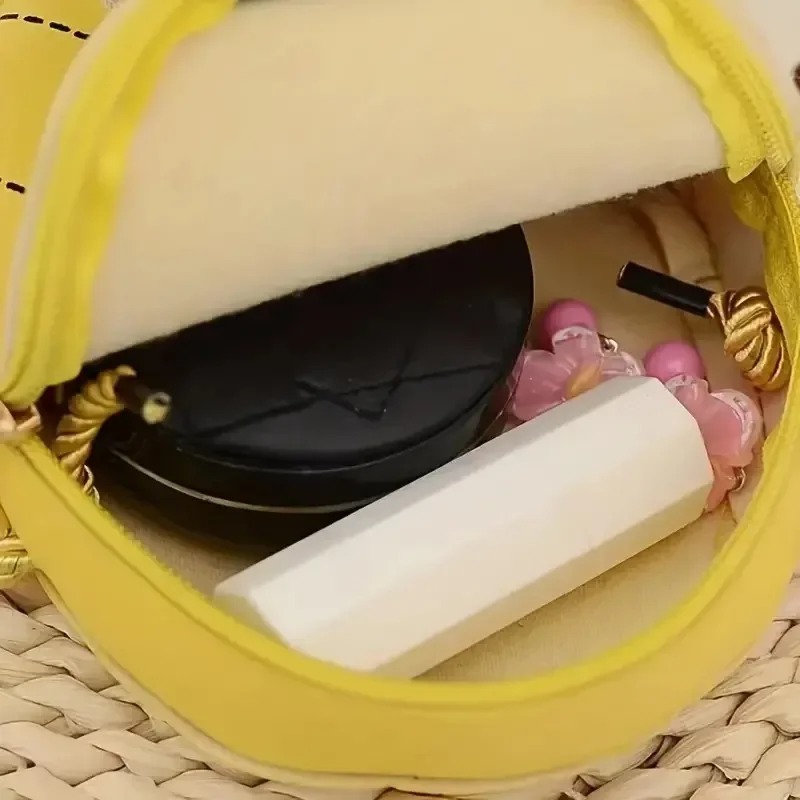 

Pineapple Shape Cartoon Mini Versatile Shoulder Bag Cute Zipper Stylish Novelty Bag Kawaii Trendy Crossbody Bag