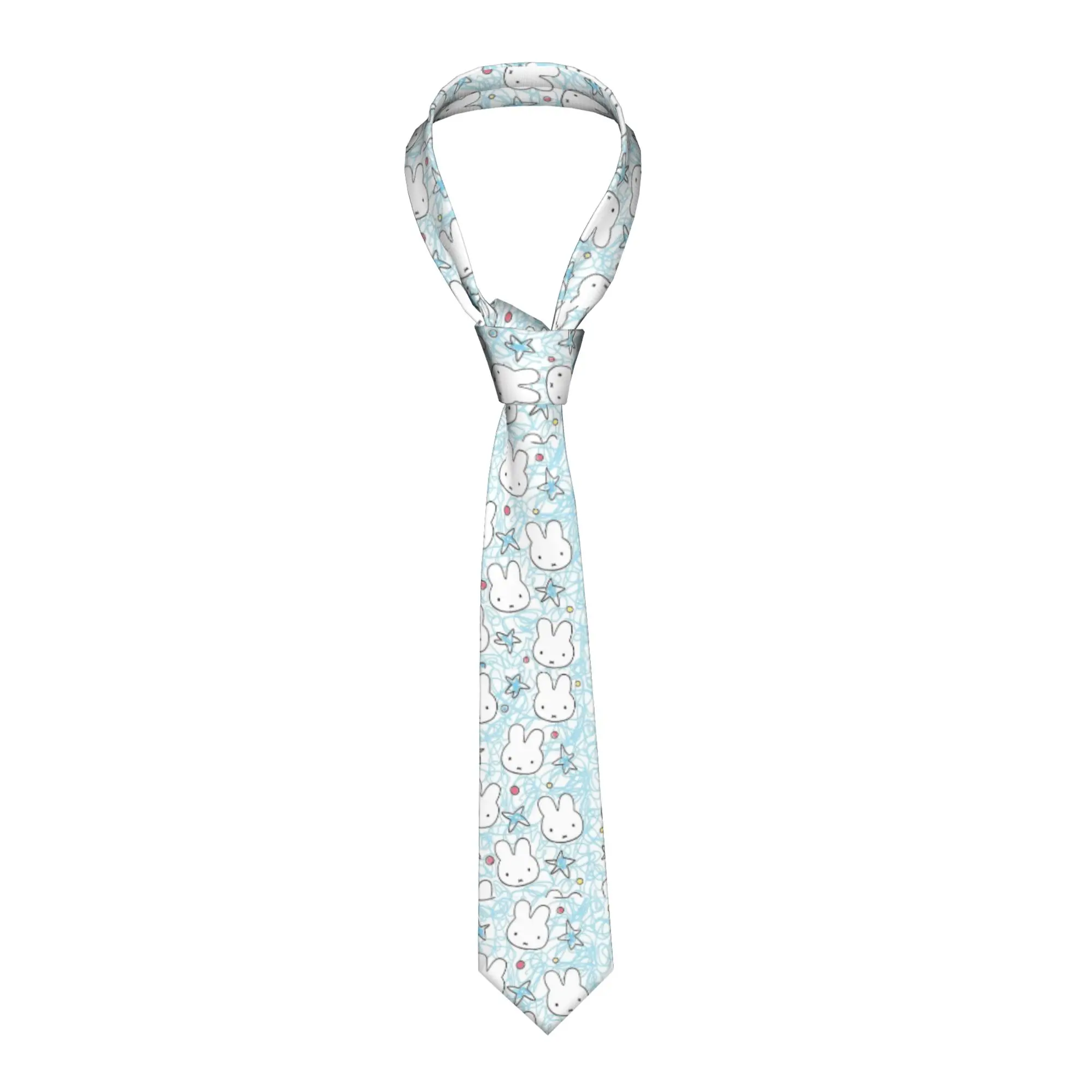 Cartoon Miffyy Cute Bunny  Neckties Unisex Polyester 8 cm  Neck Tie for Men Casual Wide Daily Wear Cravat Wedding Office