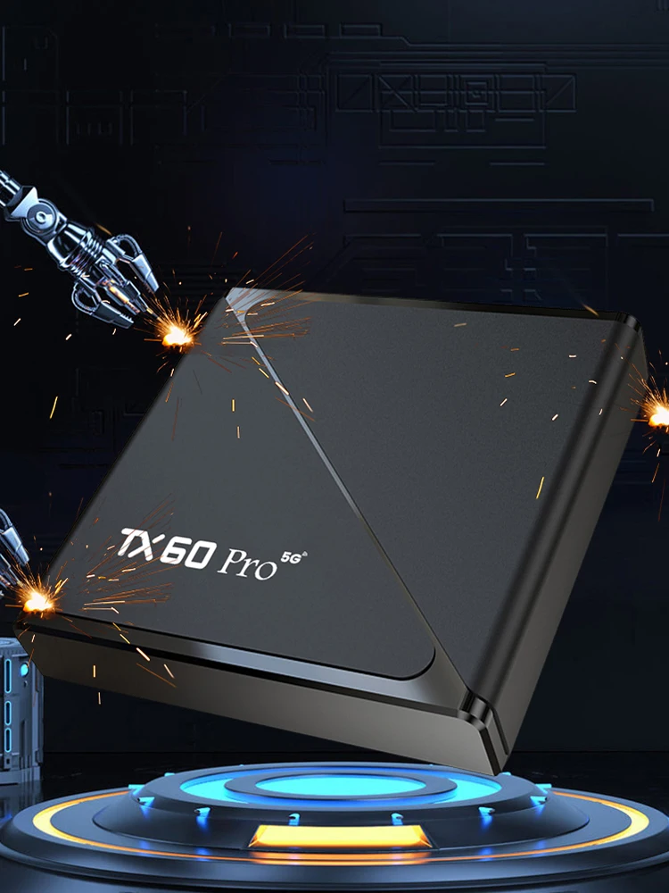 Android 16 Smart TV Box Allwinner H313 Quad Core 2.4G e 5G Dual WiFi6 Lettore multimediale Set Top Box Telecomando vocale digitale 16G 256G