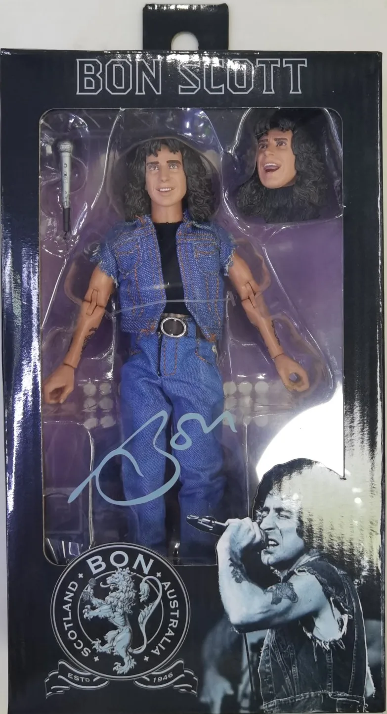 Originate Neca Figure Rock Star Bon Scott Angus Action Figure Model Collection Toy Christmas Gifts Originate In Stock