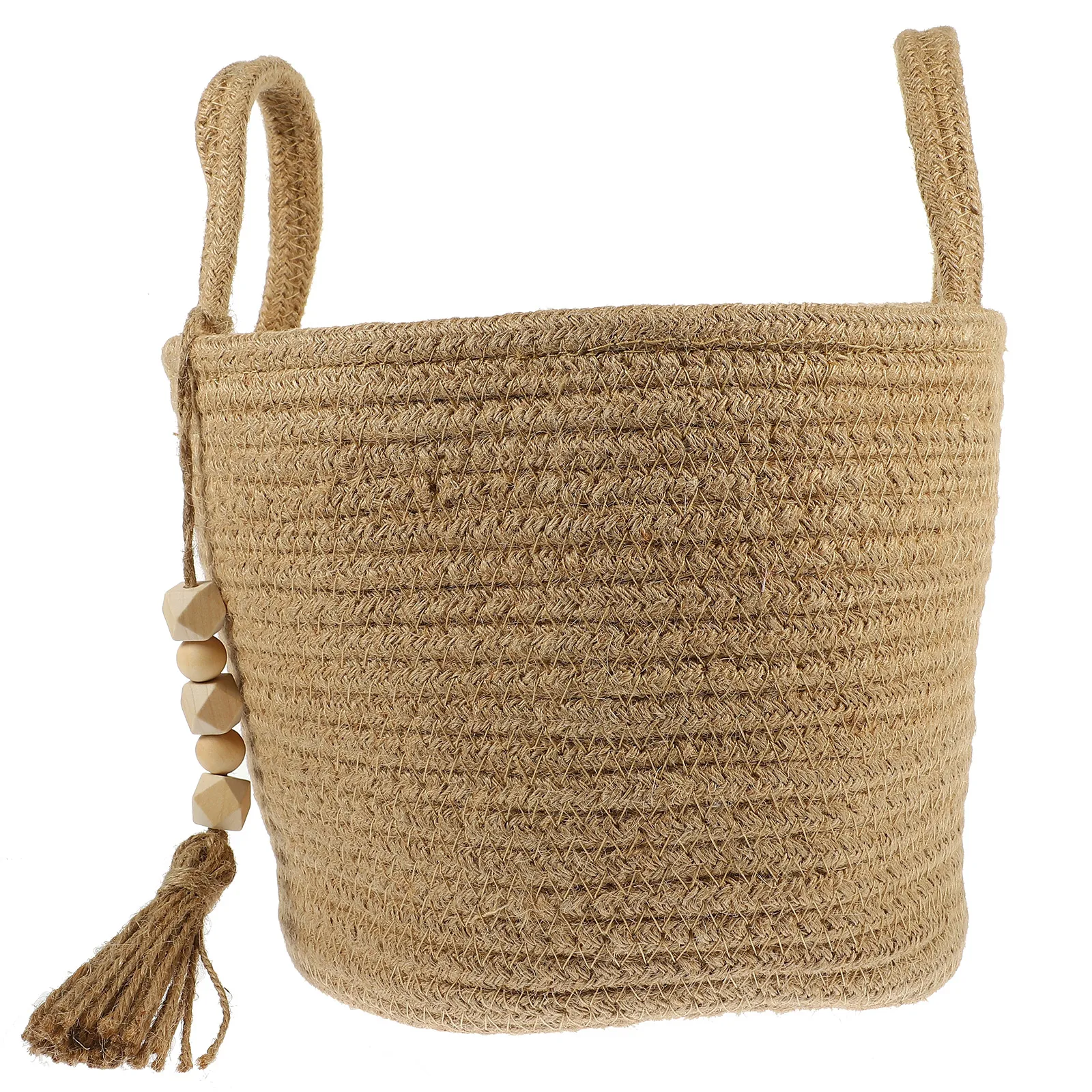 

Jute Lined Handwoven Cotton Rope Baskets Storage Basket for Clothes Sundries Small Snack Breathable Laundry Household Holder
